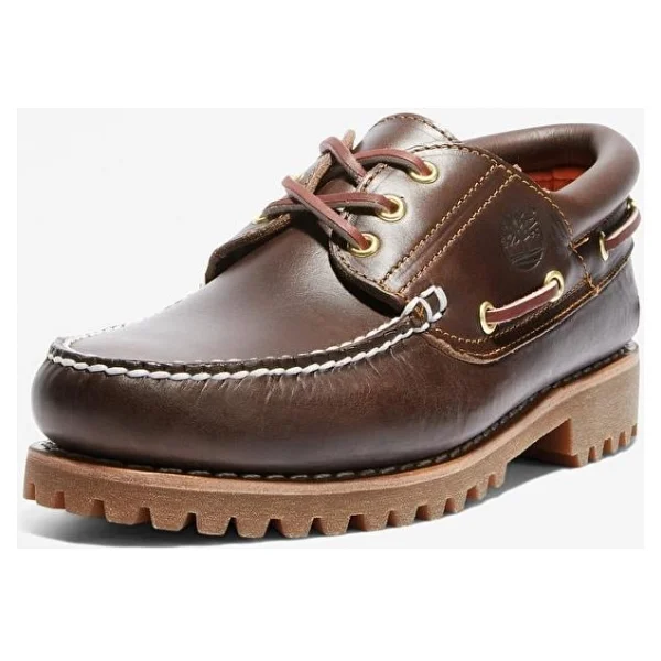 Timberland Authentic 3-Eye Lug Handsewn Tb0300032141 Koyu Kahverengi Erkek Tekne Ayakkabısı - Görsel 3