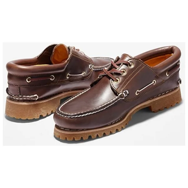 Timberland Authentic 3-Eye Lug Handsewn Tb0300032141 Koyu Kahverengi Erkek Tekne Ayakkabısı - Görsel 5