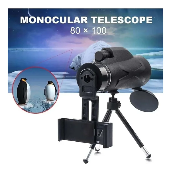 Yenilzd Yenlzd Telefon Kamera 80x Dürbün Zoom Tek Göz Monoküler HD El Dürbünü Teleskop - 18s-Siyah - Görsel 3
