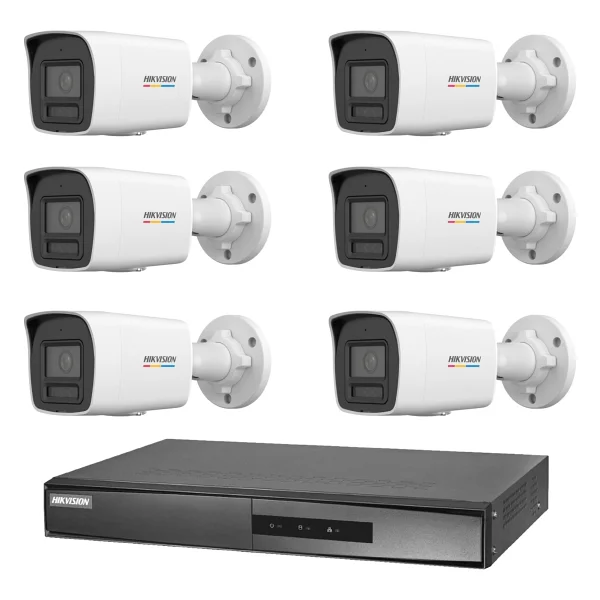 Hikvision 6 Kameralı 4 Mp Colorvu İp Güvenlik Kamera Seti Ds-2cd1047g2h-Lıuf (Dahili Mikrofonlu) - Görsel 5