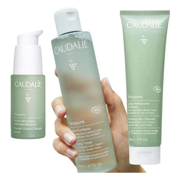 Caudalie Vinopure Blemish Serum + Tonik + Temizleme Jeli Orijinal Boy (3) Pürüzsüz Cilt Bakım Seti - Görsel 4