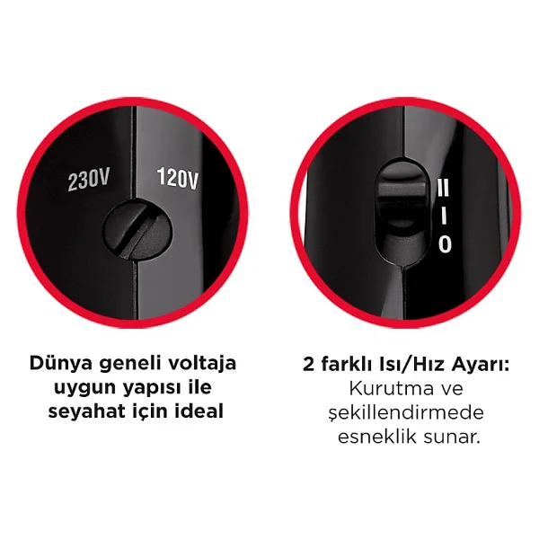 Revlon Rvdr5305 1200 W Seyahat Tipi Saç Kurutma Makinesi - Görsel 2