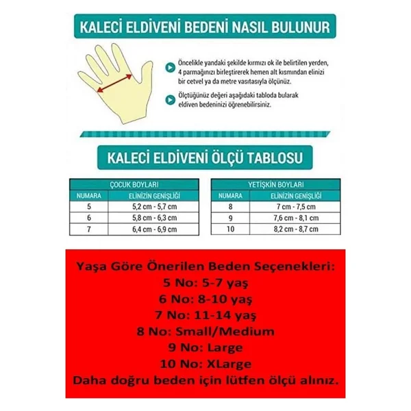 Liggo Neon Yetişkin Ve Çocuk Kaleci Eldiveni Bilek Bandajlı 5-6-7-8-9-10 Numara - Turuncu - Görsel 2