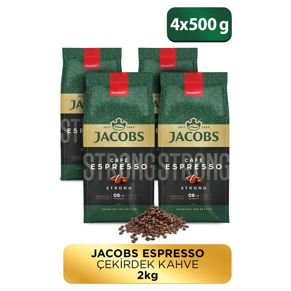 Jacobs Cafe Espresso Çekirdek Kahve 500 Gr X4 Dengeli Lezzet Ve Yoğun Aroma İle Taze Kahve - Görsel 6