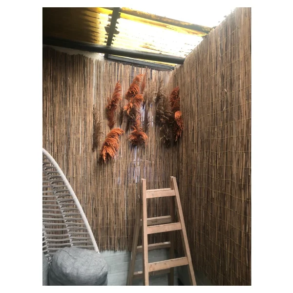 Bişkin 1.5m X 5m Reedfence Misina Ipli Doğal Bambu Kamış Çit Bahçe Çiti Hasır Çit Gölgelik - 150x500 - Görsel 3