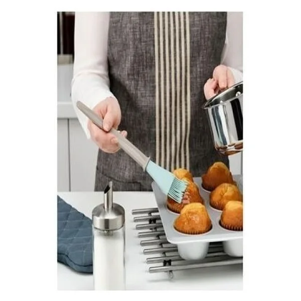 IKEA Bakglad Silikon Spatula + Yumurta Hamur Pasta Fırçası Bej Mavi 26 cm - Görsel 2