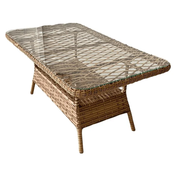 Monalin Home Garden I Loft 5 Kişilik Oturma Takımı (Kahverengi) I Rattan El Örgüsü Bahçe Mobilyası - Kahverengi - Krem - Görsel 4