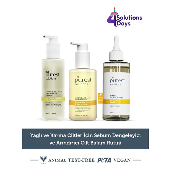 The Purest Solutions Yağlı Ve Karma Ciltler Için Arındırıcı Ve Sebum Dengeleyici Cilt Bakım Seti - Görsel 6