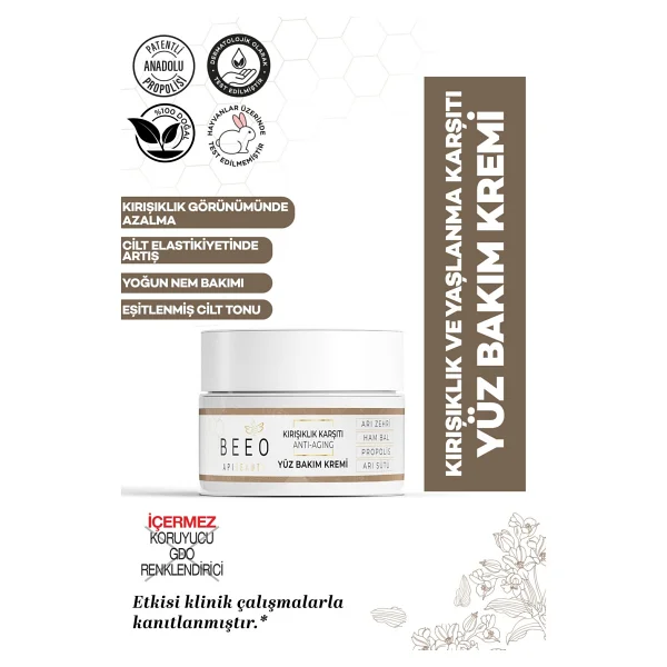Bee'o Apibeauty Arı Zehirli Propolisli Arı Sütlü Anti Aging Yüz Bakım Kremi 50 Ml - Görsel 2