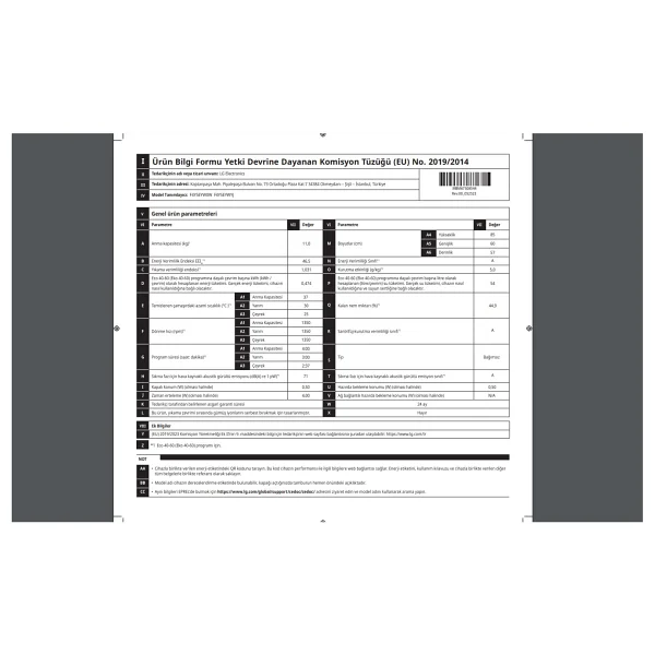 Lg F4y5eywyj 11 Kg 1400 Devir Çamaşır Makinesi - Görsel 5