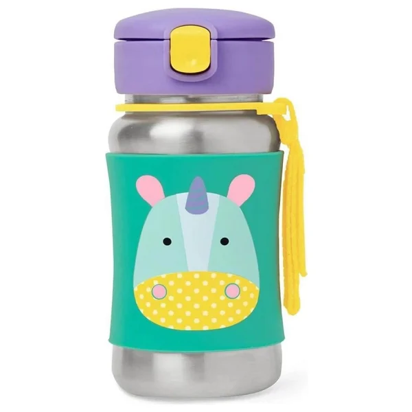Skip Hop Kız Çocuk Skip Hop Unicorn Suluk 350 Ml Paslanmaz Pipetli Renkli Tasarım İle Eğlenceli Kullanım - Görsel 3