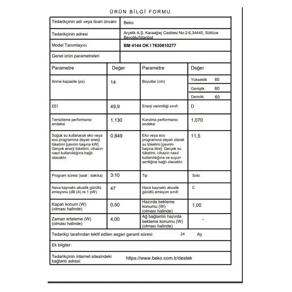Beko BM 4144 OK I 4 Programlı Bulaşık Makinesi - Görsel 5