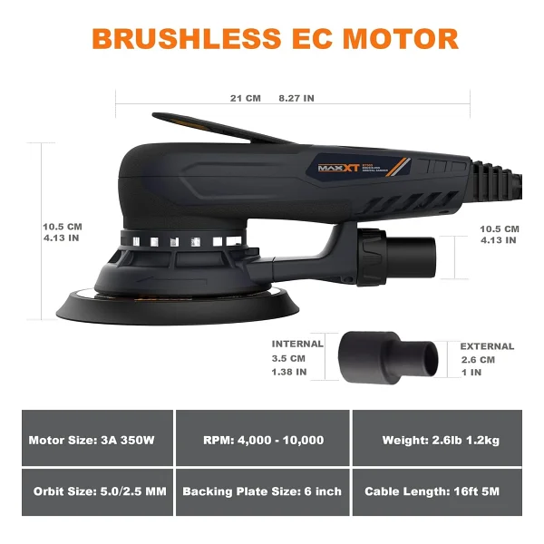 Maxxt R7303 350 W 150 Mm Eksantrik Zımpara Makinesi - Görsel 3