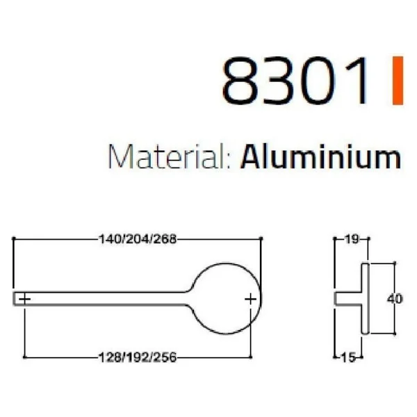 System 8301 Modern Kulp Krom Renk 192 Mm - Görsel 2