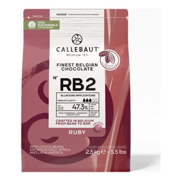Callebaut Rb2 Ruby Kuvertür Drop Çikolata 2.5 Kg - Görsel 6