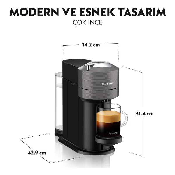 Nespresso Vertuo Next Gri Kapsül Kahve Makinesi - Görsel 4