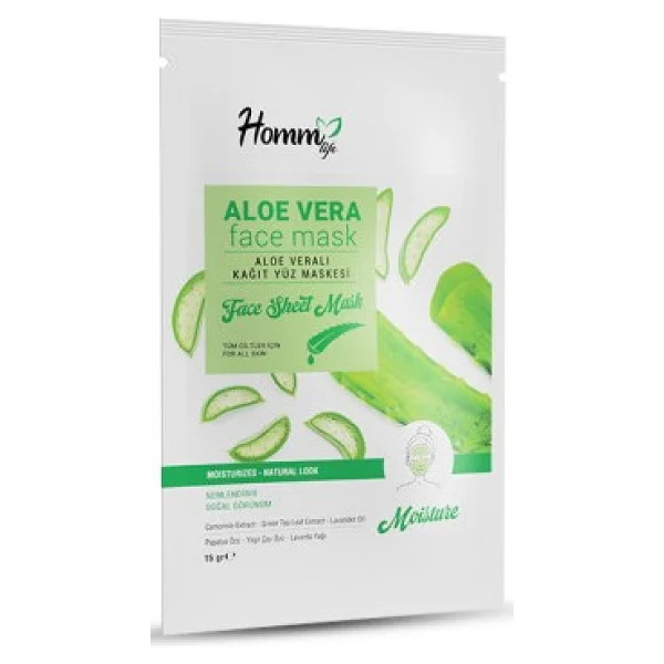 Homm Life Aloe Vera Kağıt Yüz Maskesi - Görsel 2