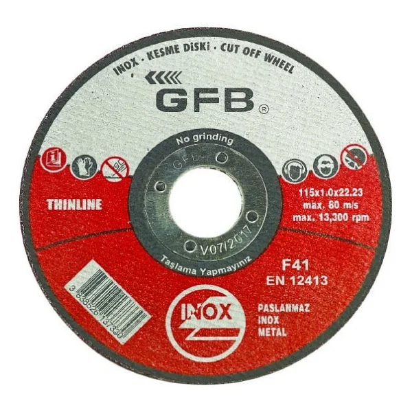 Gfb 2350 İnox Kesici Taş 115 X 1 X 22.23 Mm - 50 Adet - Görsel 2