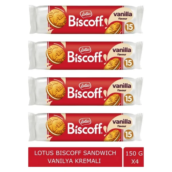 Lotus Biscoff Vanilla Flavour Bisküvi 150 Gr 4'lü - Görsel 2