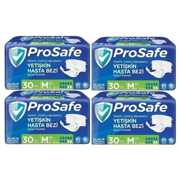 Prosafe Belbantlı Orta Boy M 30'lu 4 Adet Hasta Bezi - Görsel 2