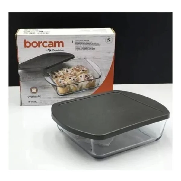 Paşabahçe 59854 1040 Cc 21x16 Cm Plastik Kapaklı Kare Borcam - Görsel 3