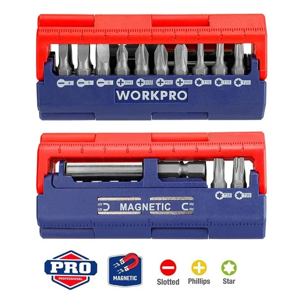 Workpro Wp221062 13 Parça Manyetik Cr-V Vidalama Bits Uç Seti - Görsel 8