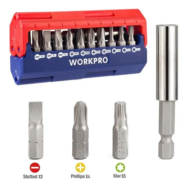 Workpro Wp221062 13 Parça Manyetik Cr-V Vidalama Bits Uç Seti - Görsel 9