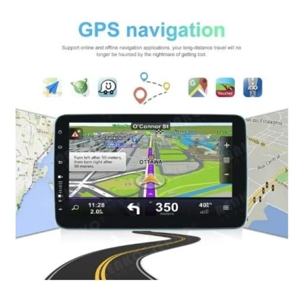 Navigold Kl-3800 4/64gb Android Tek Din 10''inch Oto Araba Multimedya Teyp Car Play-USB-GPS-Wi-Fi Kamera - Görsel 3