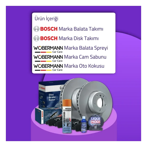 Wöbermann + Bosch Ford Focus 2 Iı Ön Arka Fren Diski Ve Ön Arka Balata Seti - Görsel 2