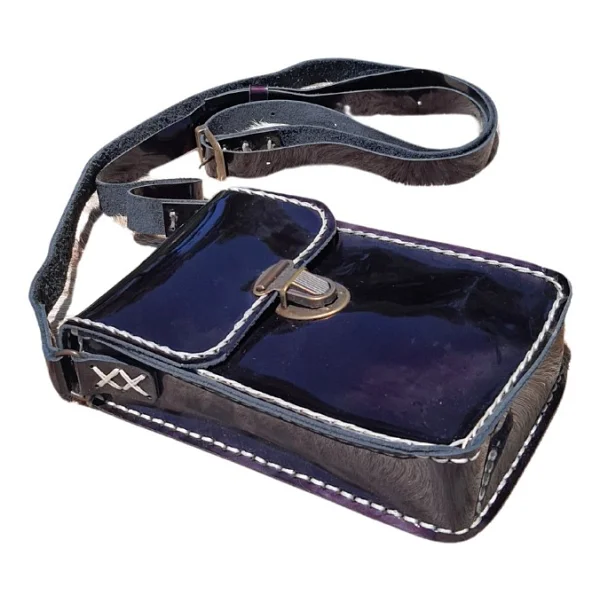 Semiramis Dionysos Ss10 Model El Yapımı Vintage Unisex El Dikişi Crazy Deri Küçük Boy Çanta Telefon Çantası - Görsel 5