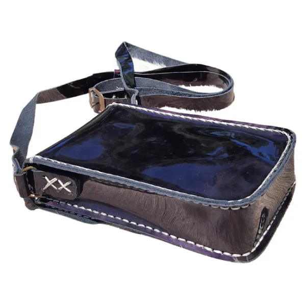 Semiramis Dionysos Ss10 Model El Yapımı Vintage Unisex El Dikişi Crazy Deri Küçük Boy Çanta Telefon Çantası - Görsel 2