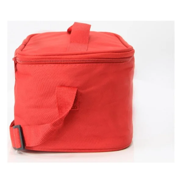Wia Kırmızı Isı Yalıtımlı Kapaklı Geniş Hacimli Ayarlanabilir Askılı Polyester Beslenme Çantası 13x24x14 Cm - Görsel 9