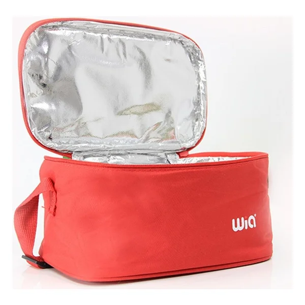 Wia Kırmızı Isı Yalıtımlı Kapaklı Geniş Hacimli Ayarlanabilir Askılı Polyester Beslenme Çantası 13x24x14 Cm - Görsel 10