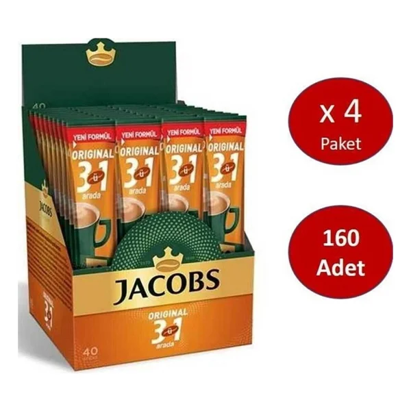 Jacobs 3'ü 1 Arada Kahve 40x16 Gr 8'li - Görsel 4