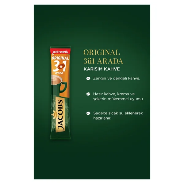 Jacobs 3'ü 1 Arada Kahve 40x16 Gr 8'li - Görsel 5
