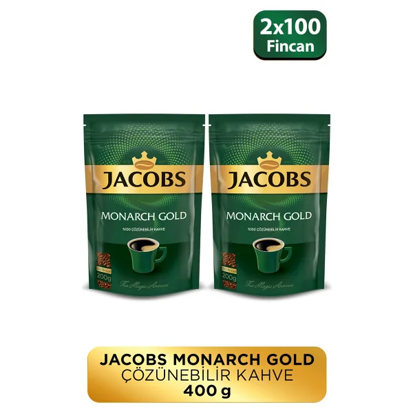 Jacobs Monarch Gold 400 Gr Granül Kahve Kafeinli Lezzetli Ve Taze Çekilmiş Kahve - Görsel 6