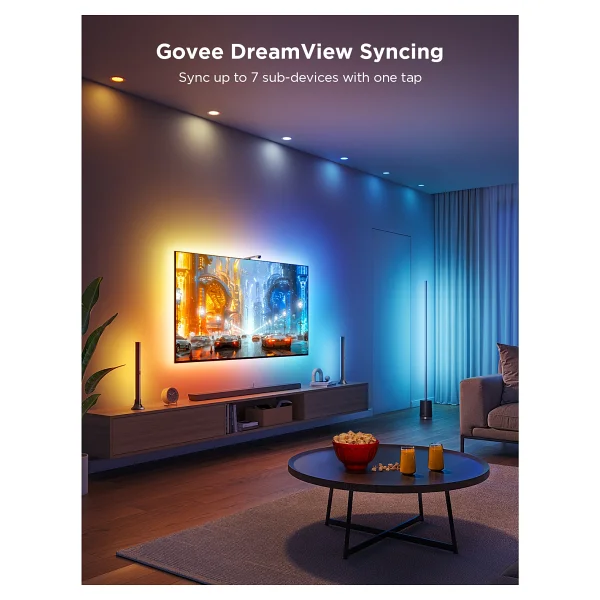 Govee TV Backlight 3 Lite Kit + 2'li Aydınlatma Bar Rgbıcw H605a 55-65 İnç TV Arkası LED Aydınlatma - Görsel 4