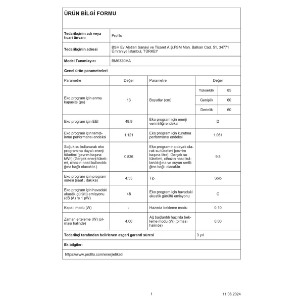 Profilo Bm6320ma 6 Programlı Bulaşık Makinesi - Görsel 5