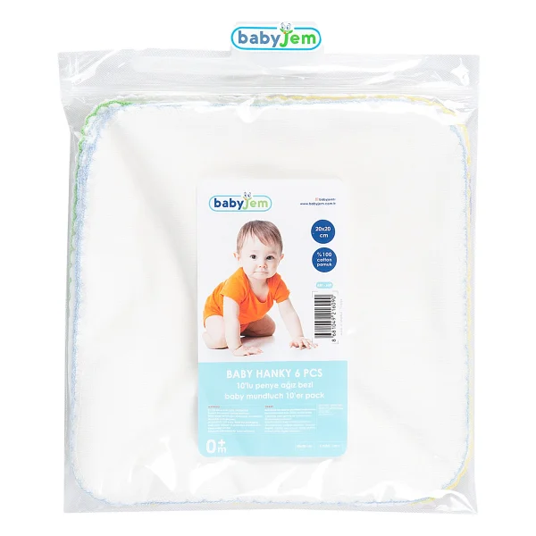 Babyjem Ağız Bezi 10'lu Pamuklu Beyaz 28x28 Cm Yerli Üretim Bebeğiniz İçin Rahat Kullanım - Görsel 7