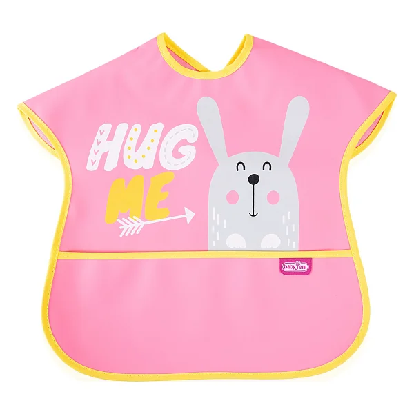 Babyjem Poli Muşamba Büyük Pembe Önlük - Görsel 2