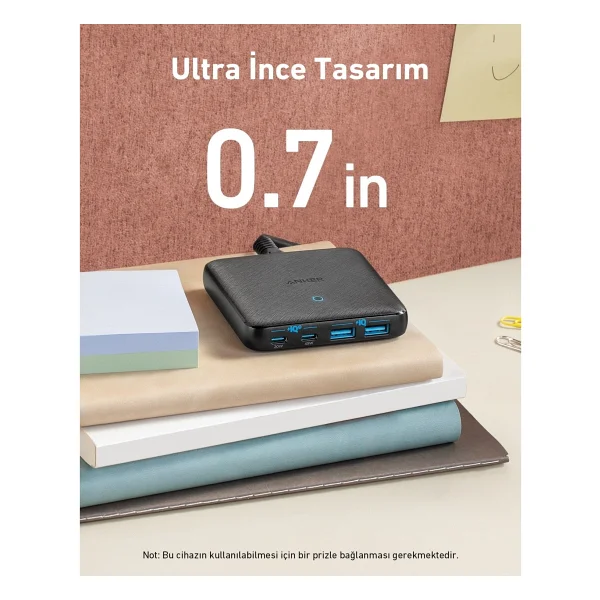 Anker 543 Powerport Atom Iıı Slim A2046 65 W Hızlı Şarj Adaptörü - Görsel 2