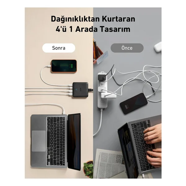 Anker 543 Powerport Atom Iıı Slim A2046 65 W Hızlı Şarj Adaptörü - Görsel 3