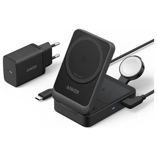 Anker B2557 Maggo Beyaz 3in1 Kablosuz Hızlı Şarj Aleti - Görsel 10