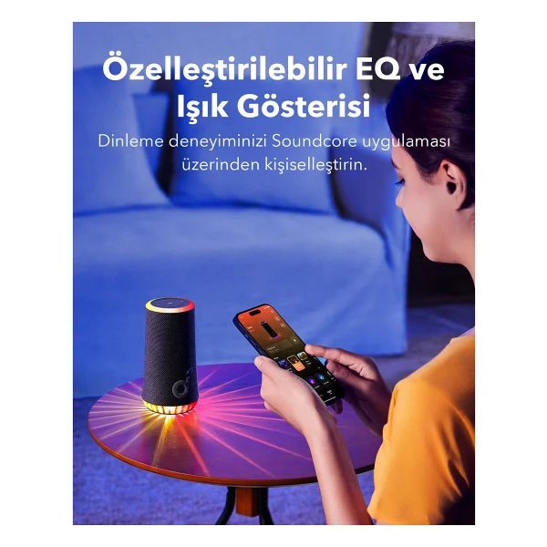 Anker Soundcore Glow Mavi Bluetooth Hoparlör - Görsel 6
