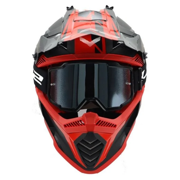 Ls2 Charger Goggles Motokros Gözlük (Irıdıum Camlı) Siyah - Görsel 3