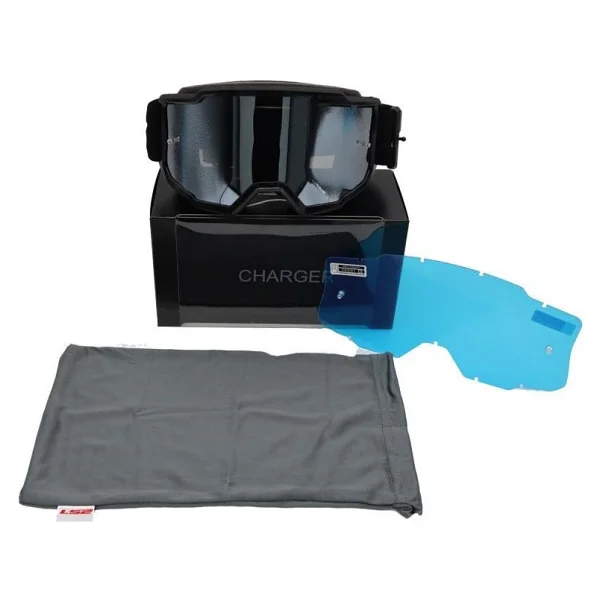 Ls2 Charger Goggles Motokros Gözlük (Irıdıum Camlı) Siyah - Görsel 4