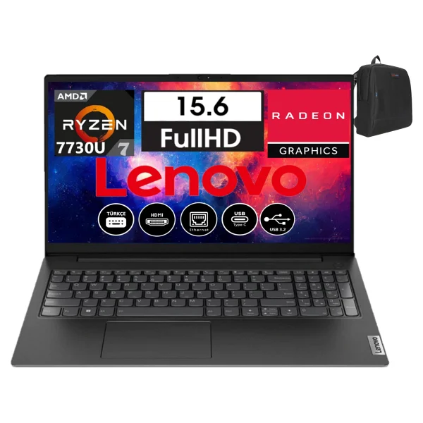 Lenovo V15 G4 Abp AMD Ryzen 7 7730u 8gb 256gb SSD 15.6 Fullhd Freedos Taşınabilir Bilgisayar V82yy001mtr01+Weblegelsınçanta - Görsel 7
