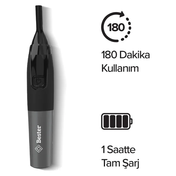 Bester Ne8003 Işıklı Kulak Burun Tüy Kesme Makinesi - Görsel 4