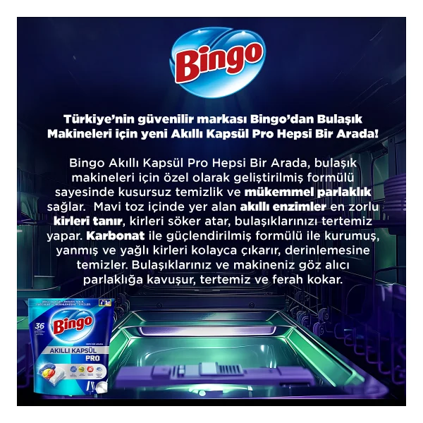 Bingo Akıllı Kapsül Pro Bulaşık Makinesi Tableti 50'li - Görsel 5