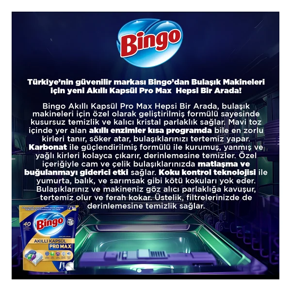 Bingo Akıllı Kapsül Pro Max Bulaşık Makinesi Tableti 60'lı - Görsel 5